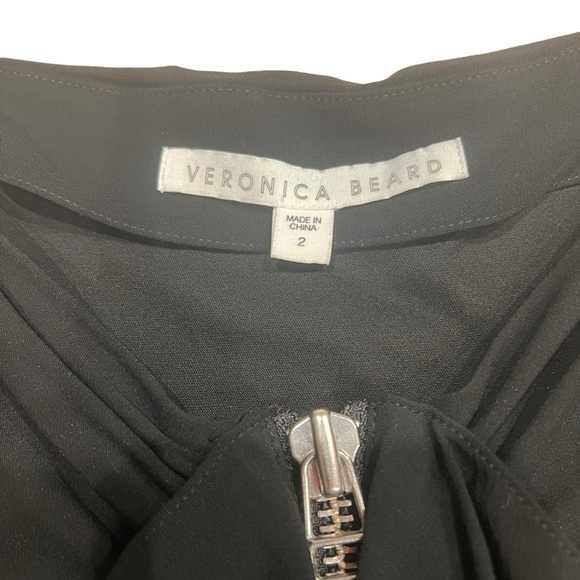 Veronica Beard Zip Front Ruffle Pencil-Mini Cocktail Party Skirt Black Size 2 - Picture 3 of 16